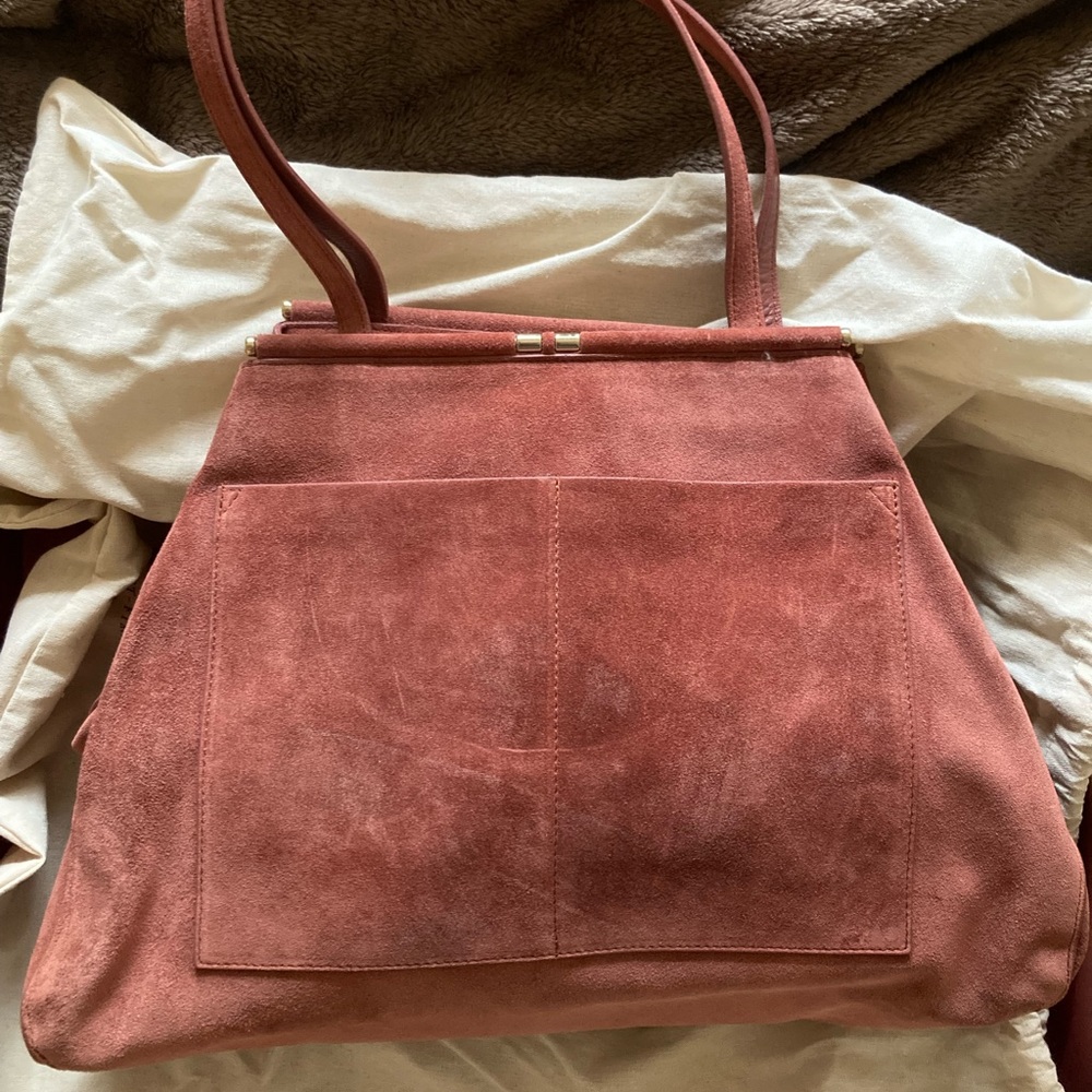 Sézane Françoise Bag in Blush Suede